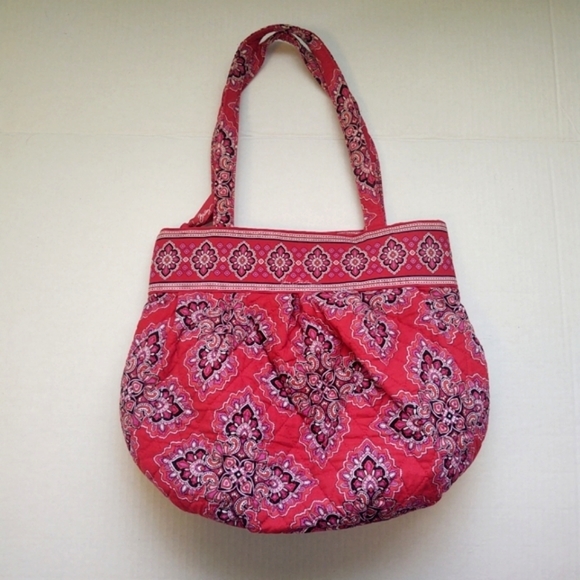 VERA BRADLEY Red Frankly Scarlet Shoulder Bag Purse Medium - Picture 2 of 16